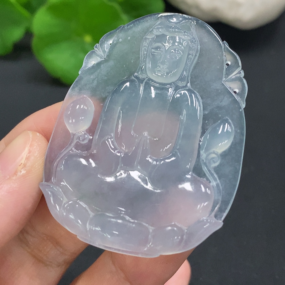 F30528549 Jadeite Guanyin Pendant, Total Weight Approx. 16.6g