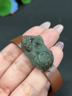 H46587243 和田玉手环 貔貅 货品总重约【含皮带】24.9g