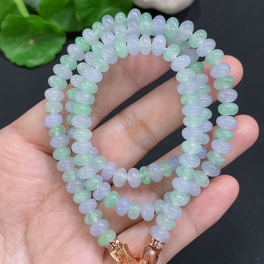 F34962885 Jadeite Bead Necklace Approx. 7mm Non-Gold Total Weight About 47.4g