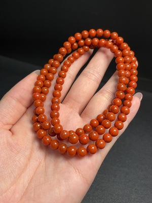 C32712895 Red Agate Bead Strand, Total Weight Approx. 37.81g, Size About 6.2mm