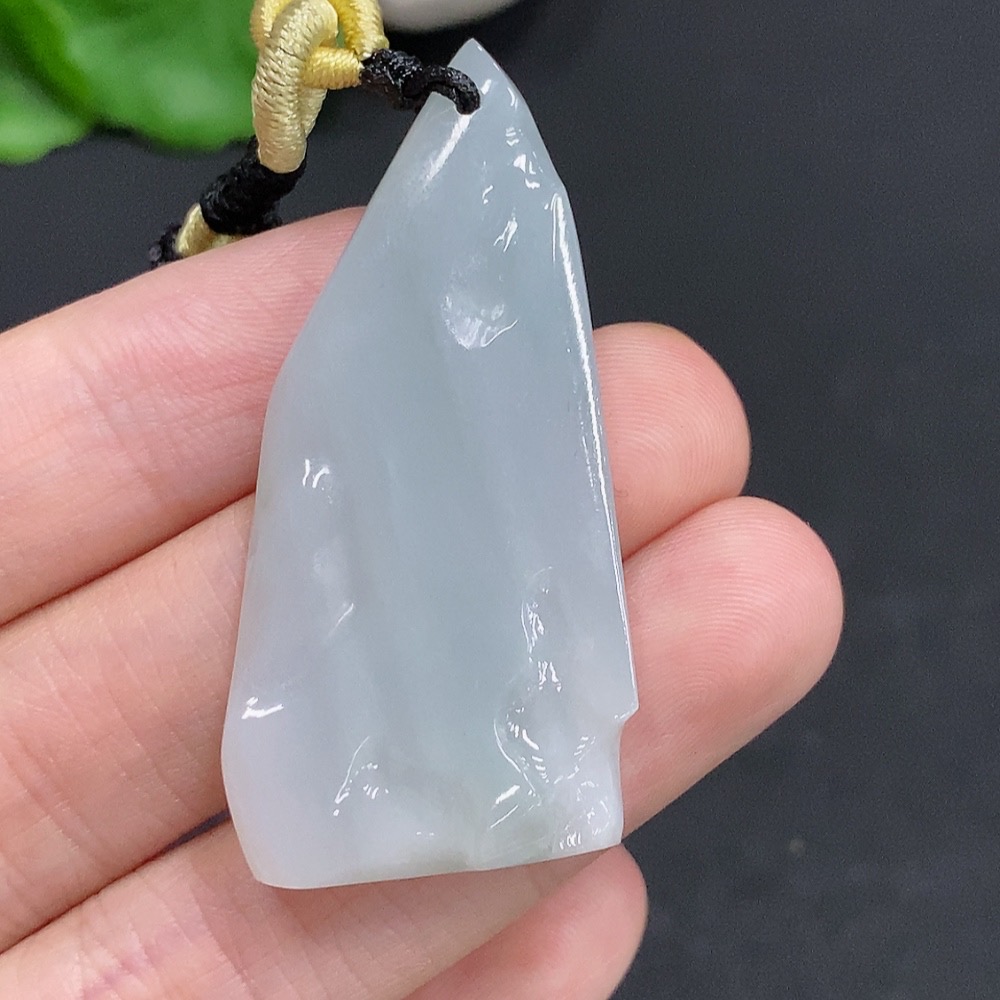 F29438226 Jadeite Freeform Pendant Total Weight Approx. 15.4g (Including Cord Weight)