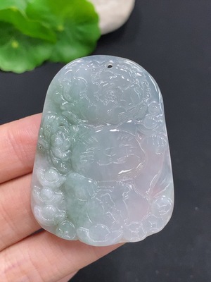 F32757344 Jadeite Maneki-Neko Pendant