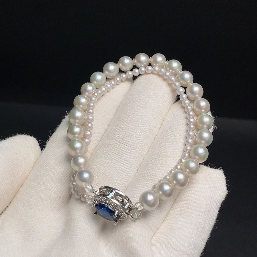 C30469869 Seawater Pearl Bracelet, Color Origin Undetermined, With Pearls, Stones Likely Non-Natural, Non-Gold, Total Weight Approx. 14.67g, Size 2.9-6.3mm
