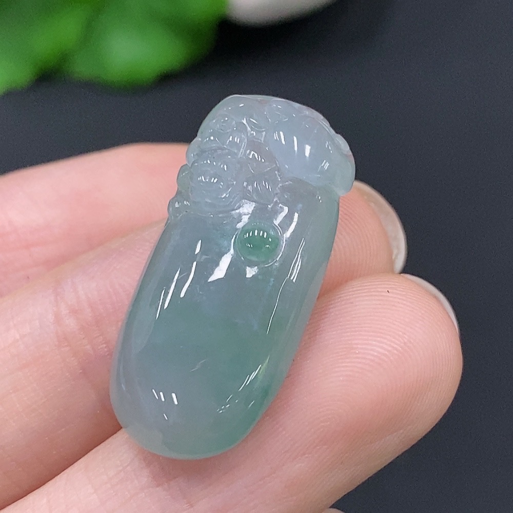F28271596 Jadeite Auspicious Melody Pendant Total Weight Approx. 6.6g