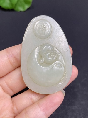 H33879955 Hetian Jade Pendant, Buddha, Total Weight: Approx. 33.9g