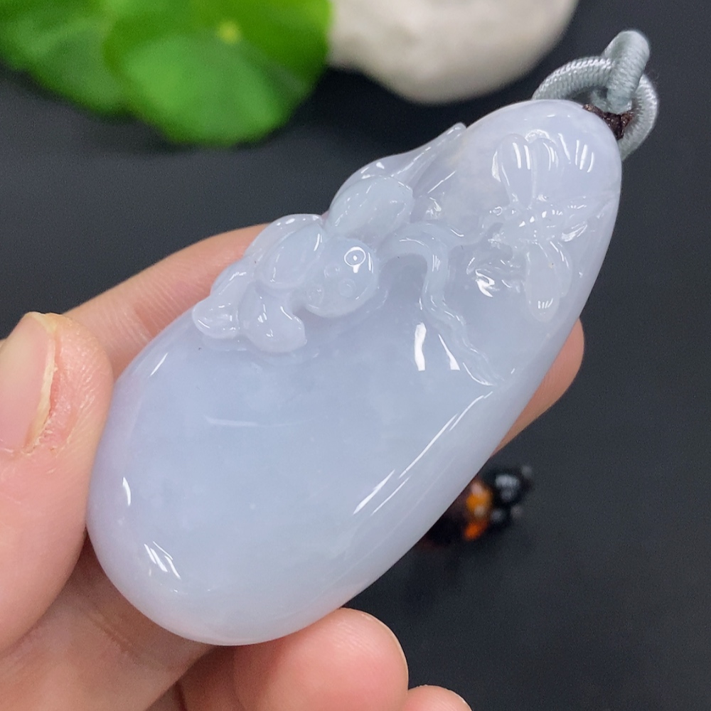 F27137013 Jadeite Flourishing Wealth Pendant, Total Weight with Rope Approx. 33.6g