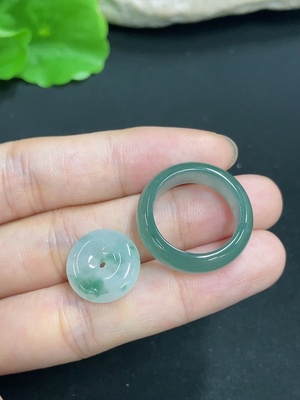 F46515334 翡翠戒圈+挂件 一手走