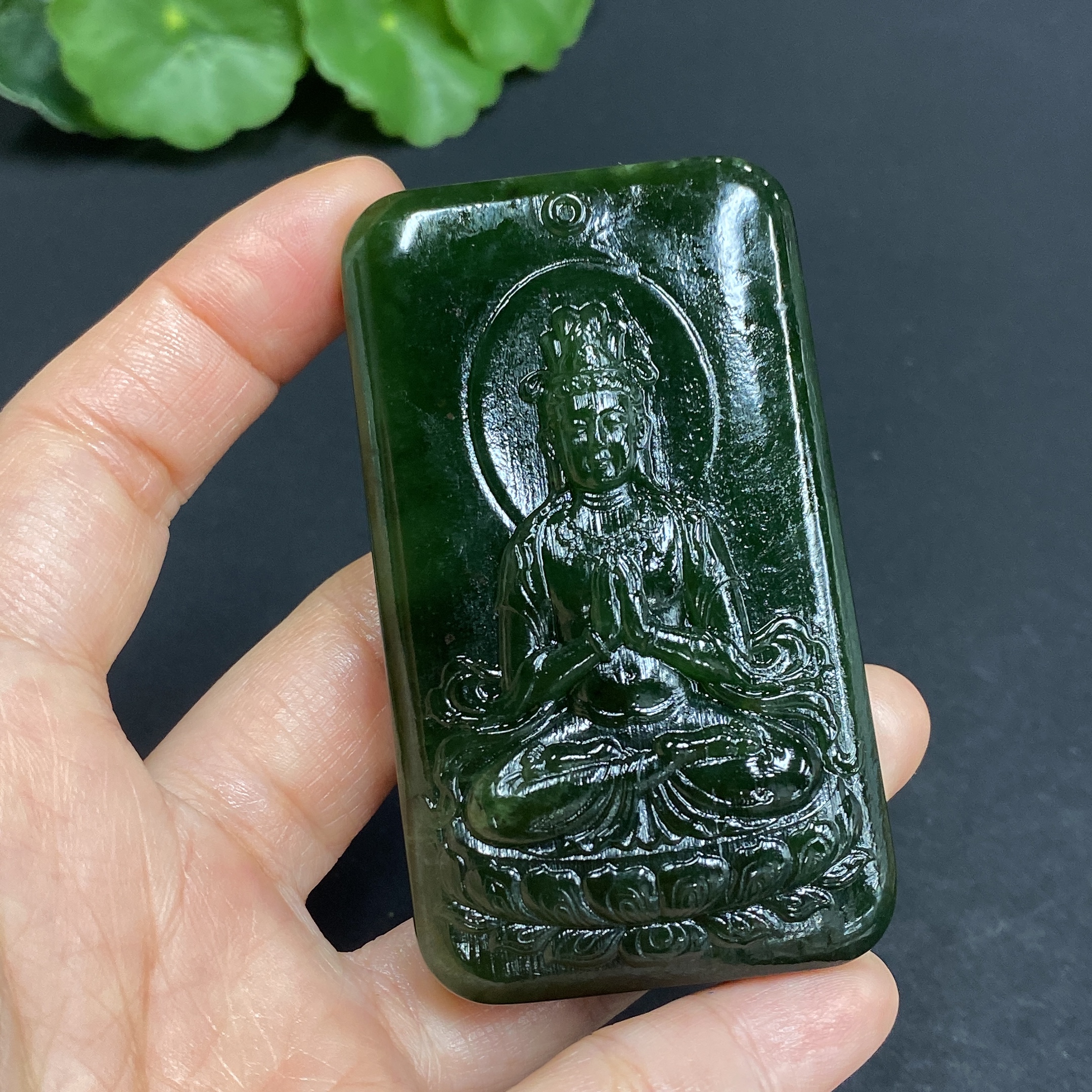 H28282070 Hetian Jade Pendant Guanyin Total Weight Approx. 88.4g