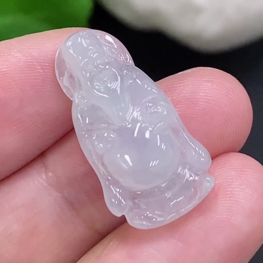 F33905669 Jadeite wealth god inlay piece, total weight approximately 2.7g