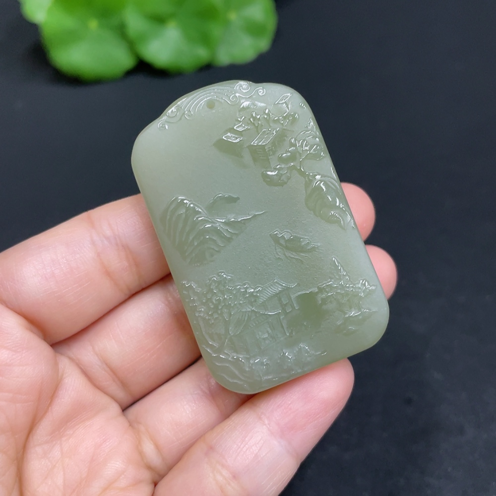 H35109822 Hetian Jade Pendant Guanyin Total Weight Approx. 39.3g
