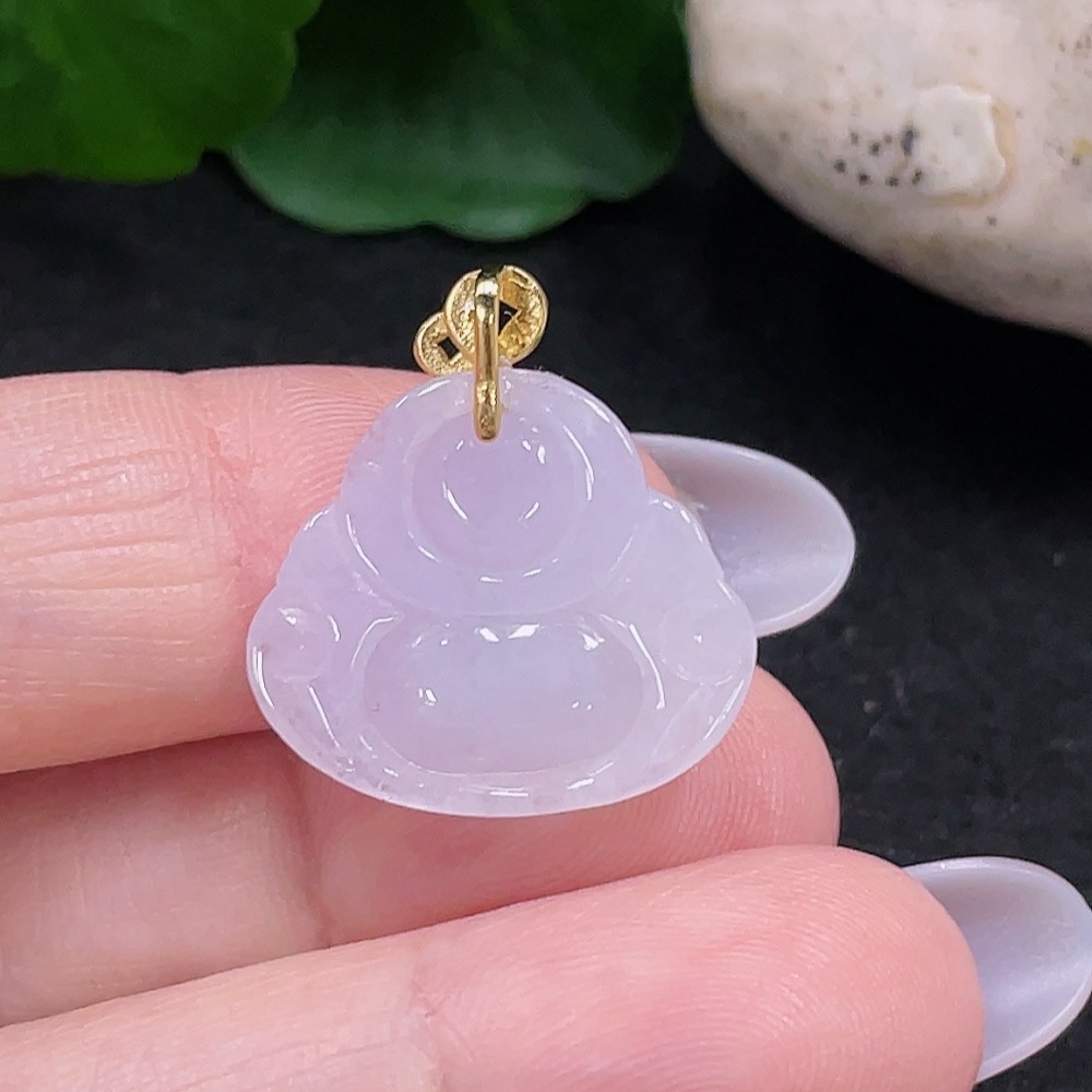 F33917094 Jadeite Buddha Pendant Non-Gold Inlaid Total Weight About 2.74g