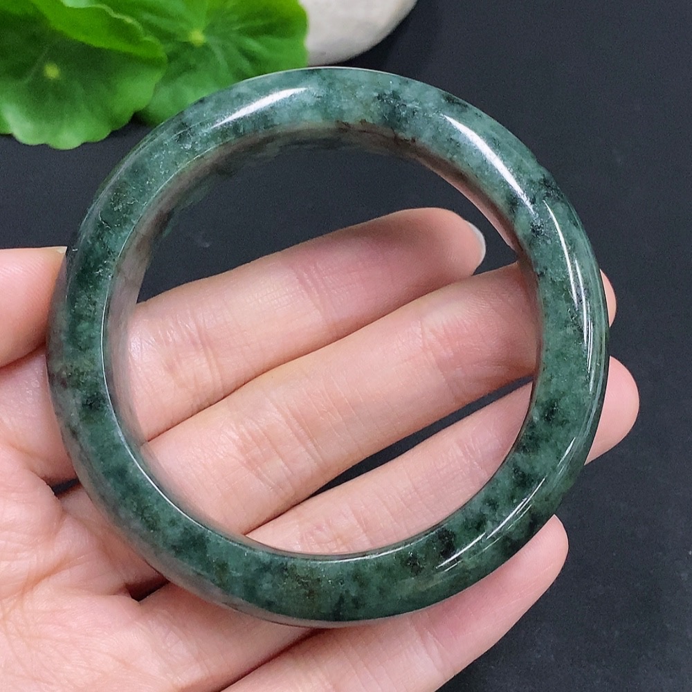 F32807546 Jadeite Circular Bracelet Total Weight Approx. 68.1g Size 52.5 Containing Other Minerals
