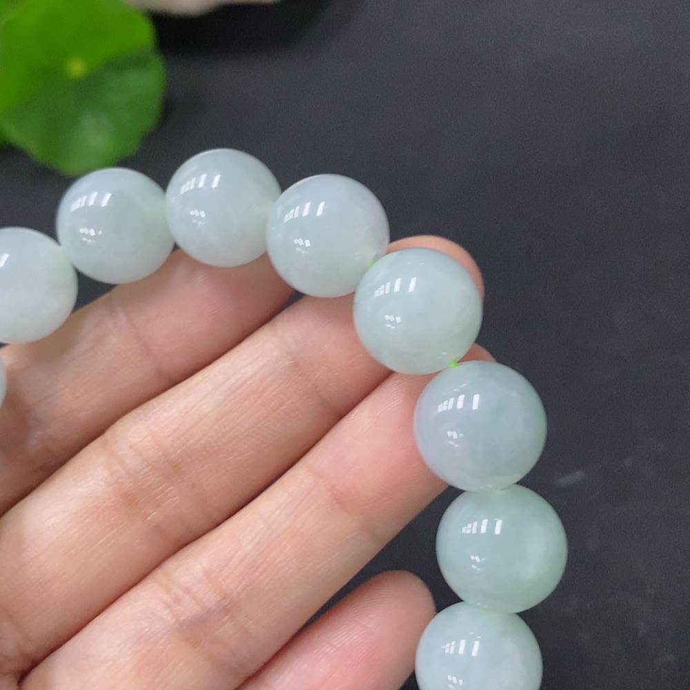 F31594408 Jadeite Beads Bracelet Approx.12.5mm Total Weight 53.42g