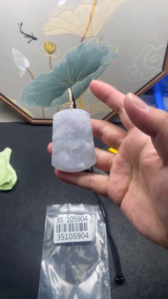 F35105904 Jadeite Landscape Pendant Hanging Ornament Total Weight Approx. 47.5g (Including Rope Weight)