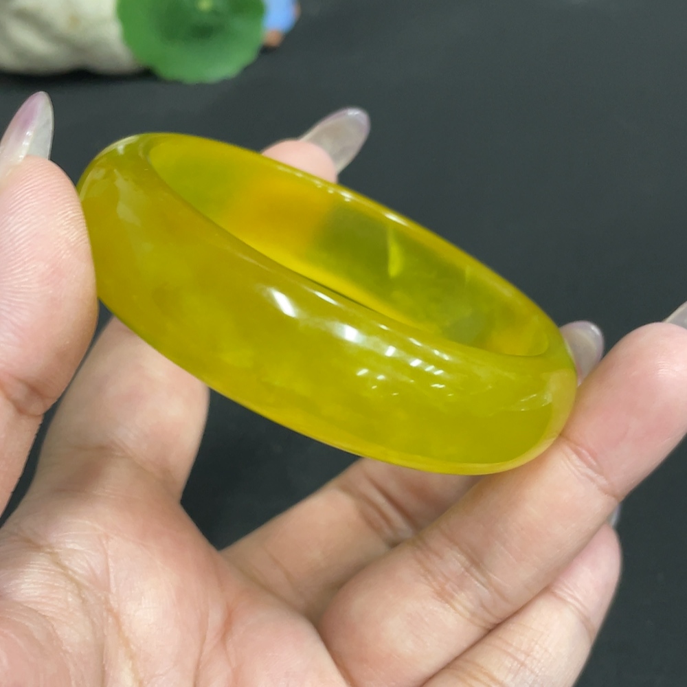 H34972625 Xiuyu (Serpentine Jade) Round Bracelet Size 58 Total Weight Approx. 49.5g