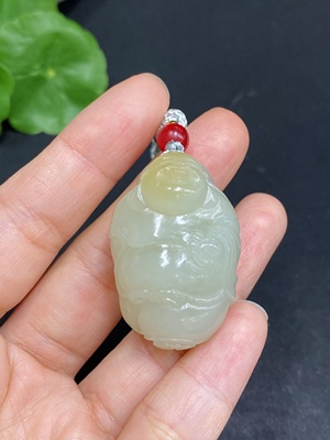 H31666738 Hetian Jade Pendant Buddha Total Weight Approx. (with rope) 22.9g