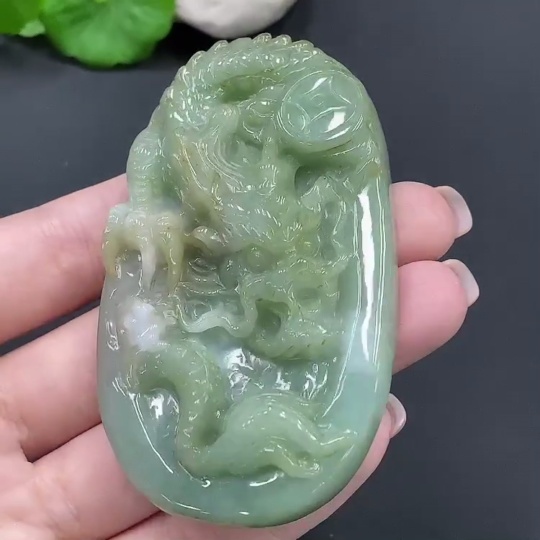 F15697419 JadeiteDragon Soaring Pendant