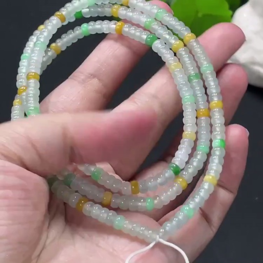 F32720737 Jadeite Bead Necklace Total Weight Approximately 28.1g Bead Size 4.4mm Color Origin Undetermined