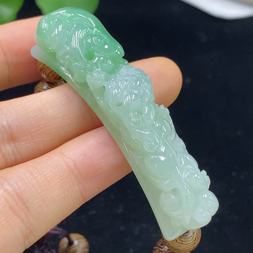 F35134620 Jadeite Hand Plaque Total Weight Approx. 21.65g