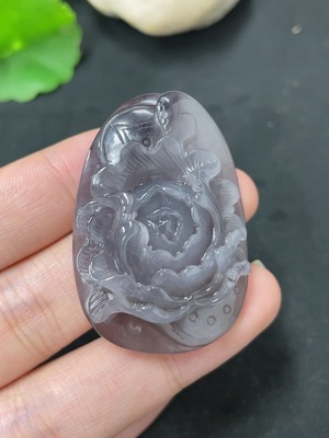 H46574846 和田玉挂件 花开富贵    货品总重约23.8g