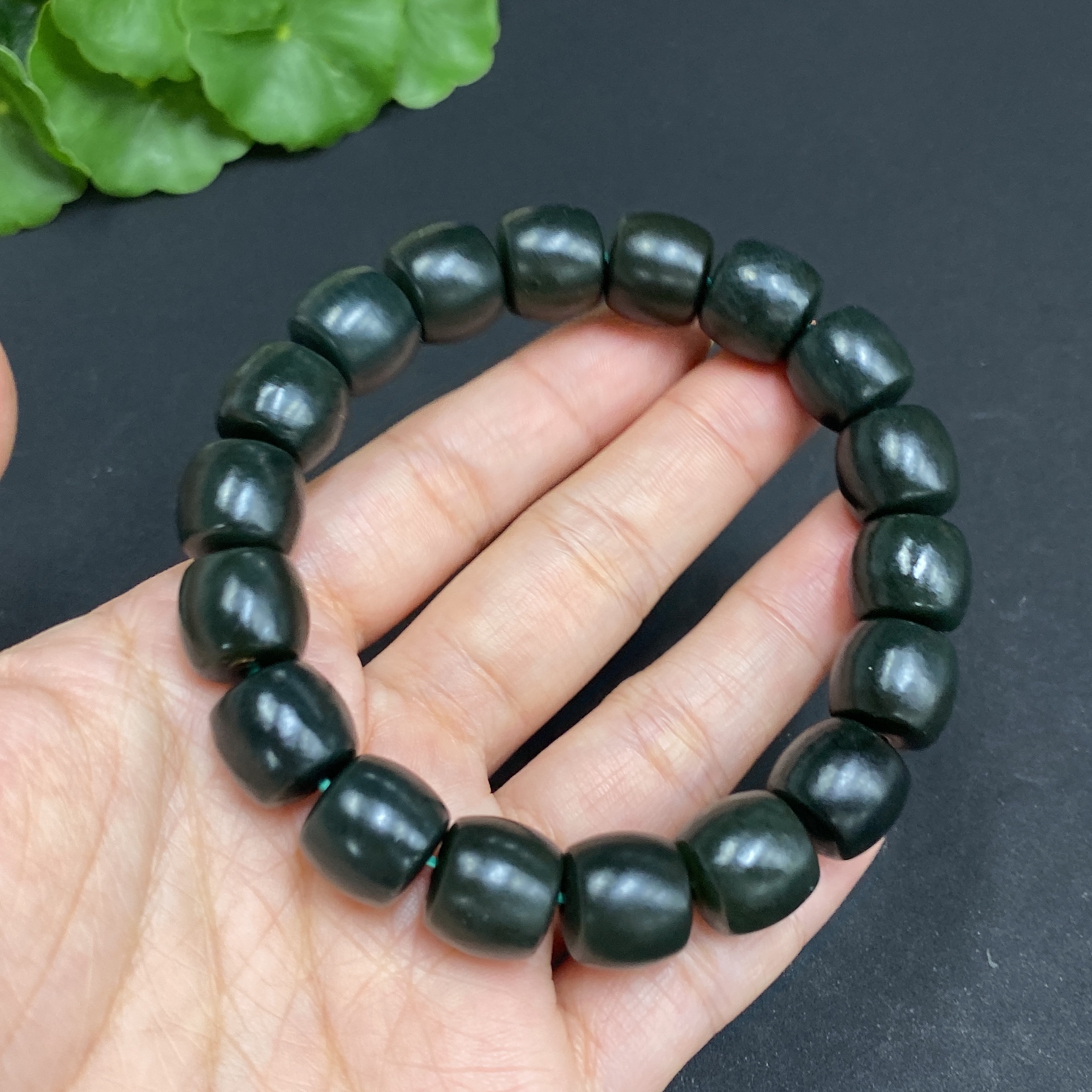 H34969588 Hetian Jade Bracelet Approx.11.8mm Total Weight Approx.54.4g