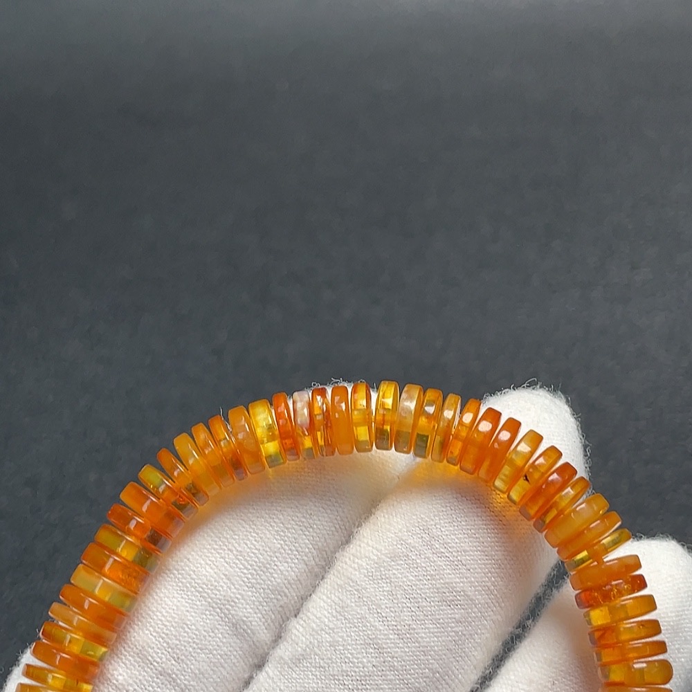C32814901 Amber Honey Bead Bracelet, Total Weight Approx. 6.98g, Size 7mm