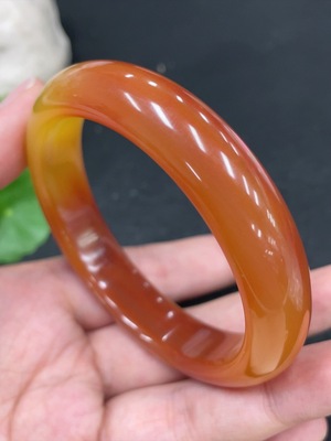 H31635149 Yellow Dragon Jade Bangle, Size 57.5, Total Weight Approx. 48.3g