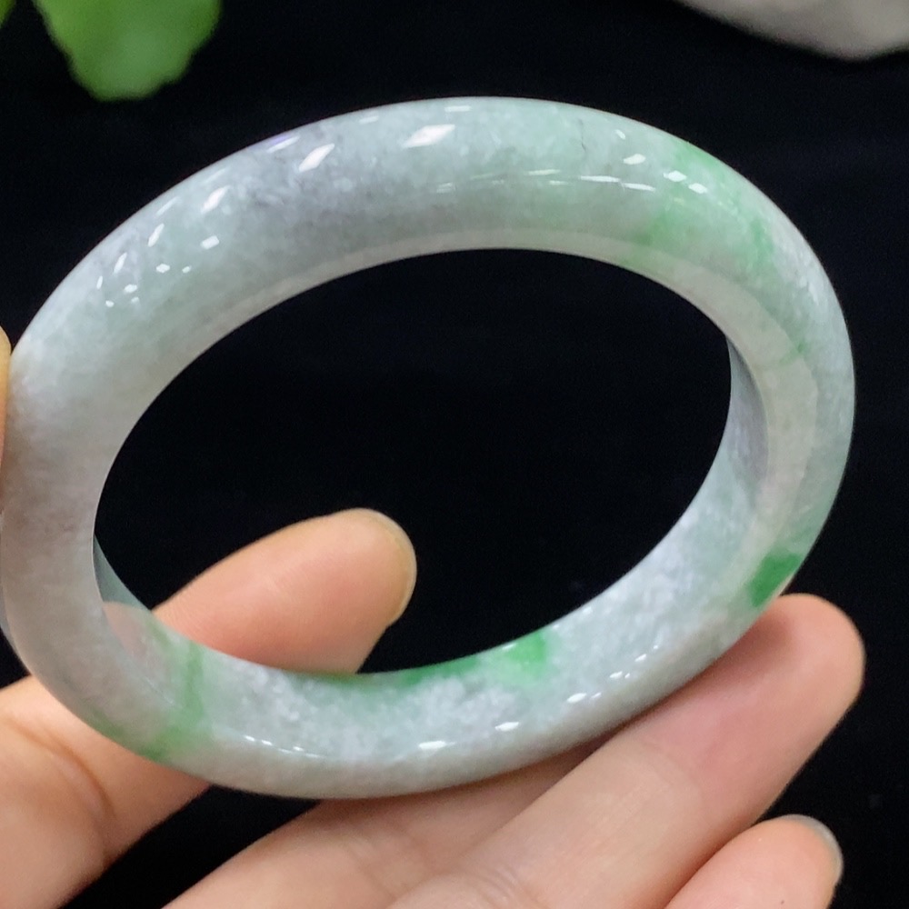F30480046 Jadeite Round Bracelet Size 53.8 Total Weight Approx. 50.42g