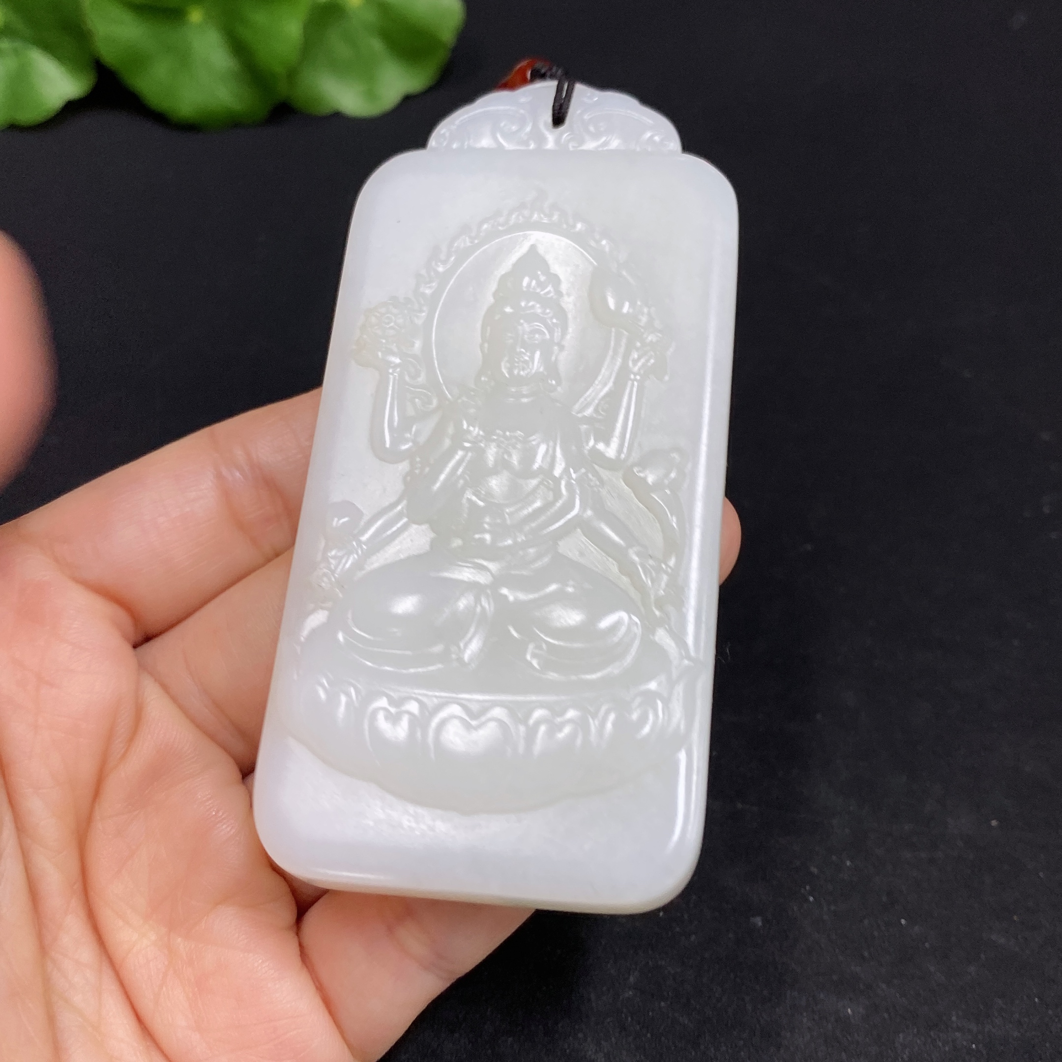 H32726816 Hetian Jade Pendant Six-armed Guanyin