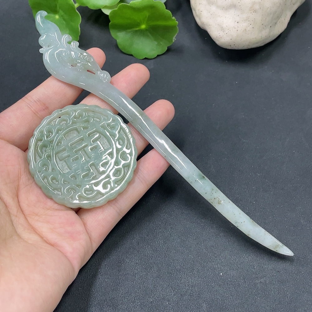 F19132049 Jadeite Pendants, 2 Pieces in One Lot