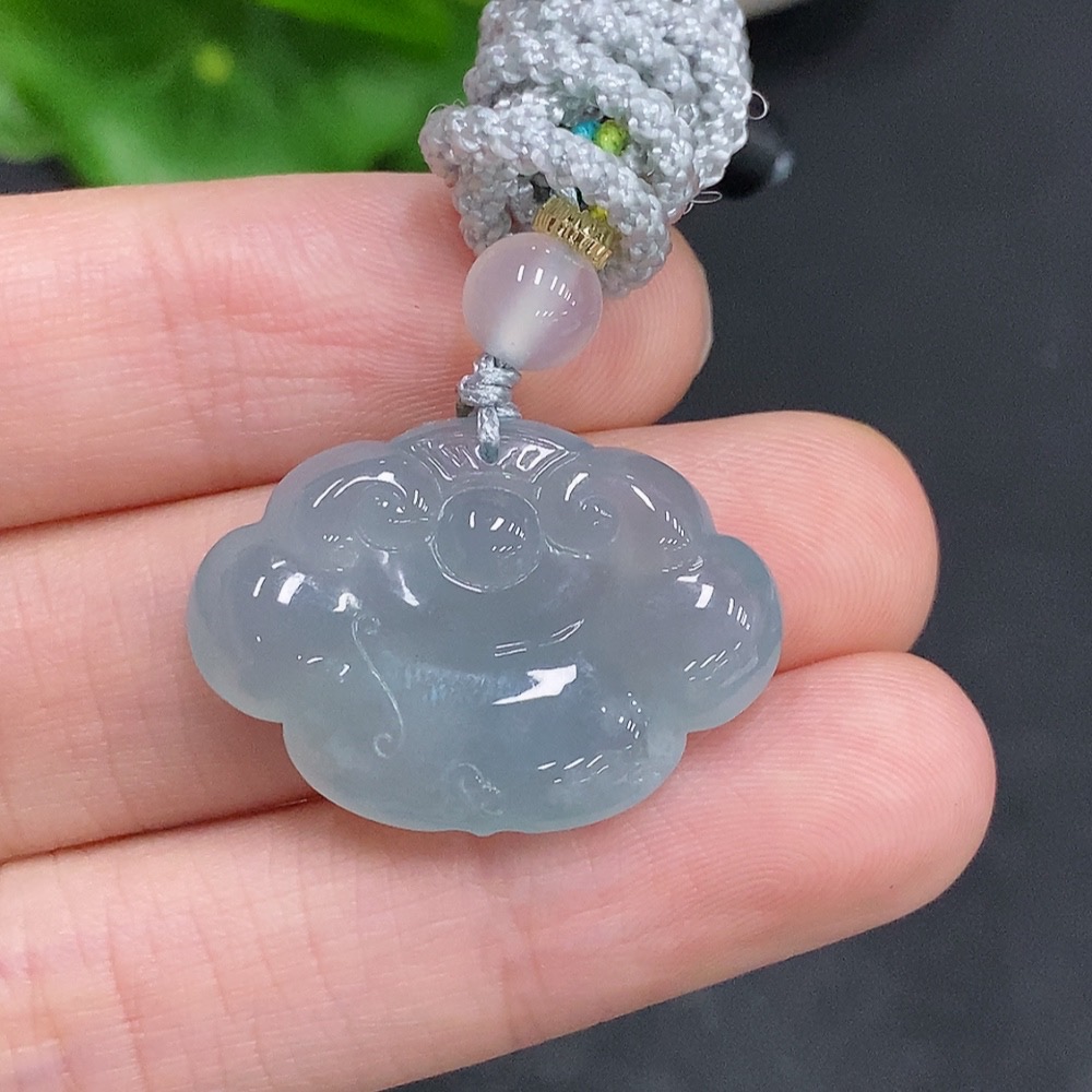 F33878309 Jadeite Ruyi Pendant Total Weight Approx. 7g (Including Rope Weight)