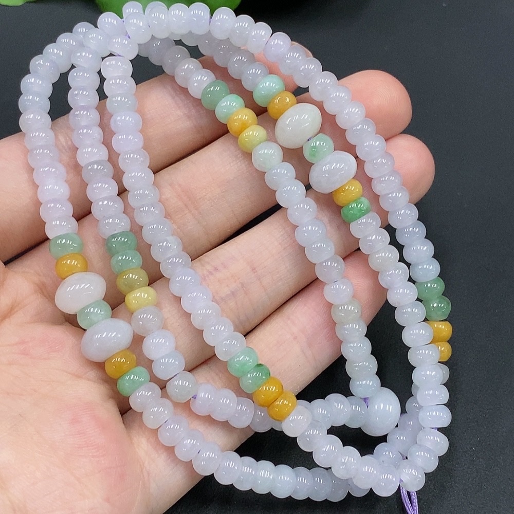 F20211611 Jadeite Bead Necklace Color Origin Undetermined Approx. 5.8mm Total Weight 43.480g
