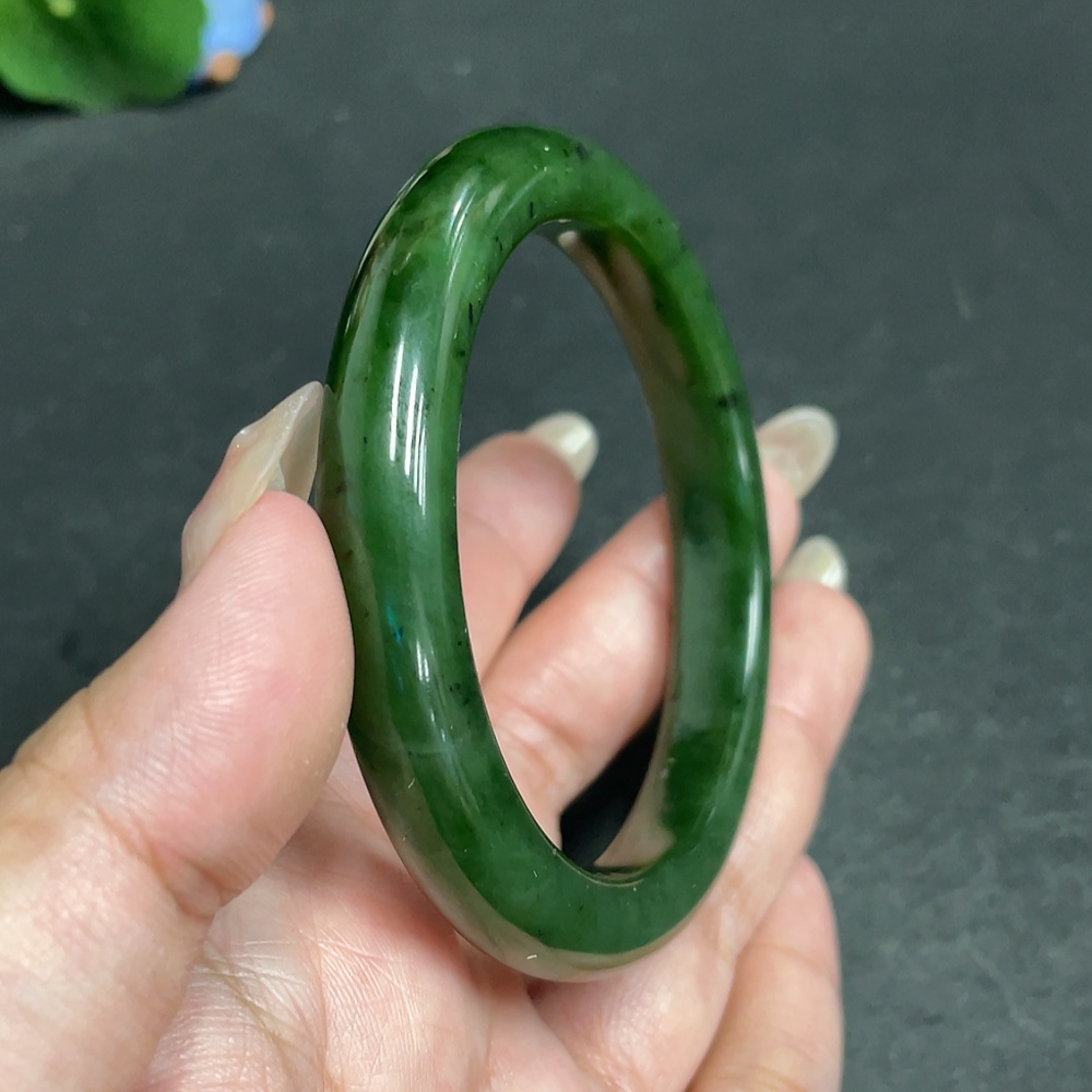 H30552160 Hetian Jade Round Bracelet Size 59.9 Total Weight Approx. 49.7g