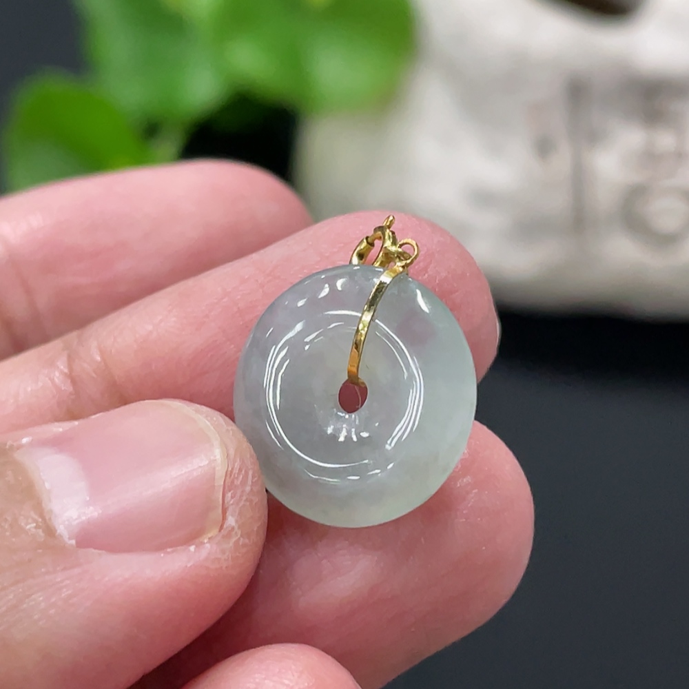 F35146966 Jadeite Peace Knot Pendant Total Weight Approx. 1.57g 18k Gold Clasp