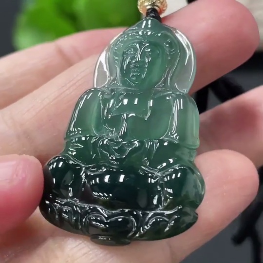 F30449266 Jadeite Guanyin Pendant, Total Weight Approx. 10.8g
