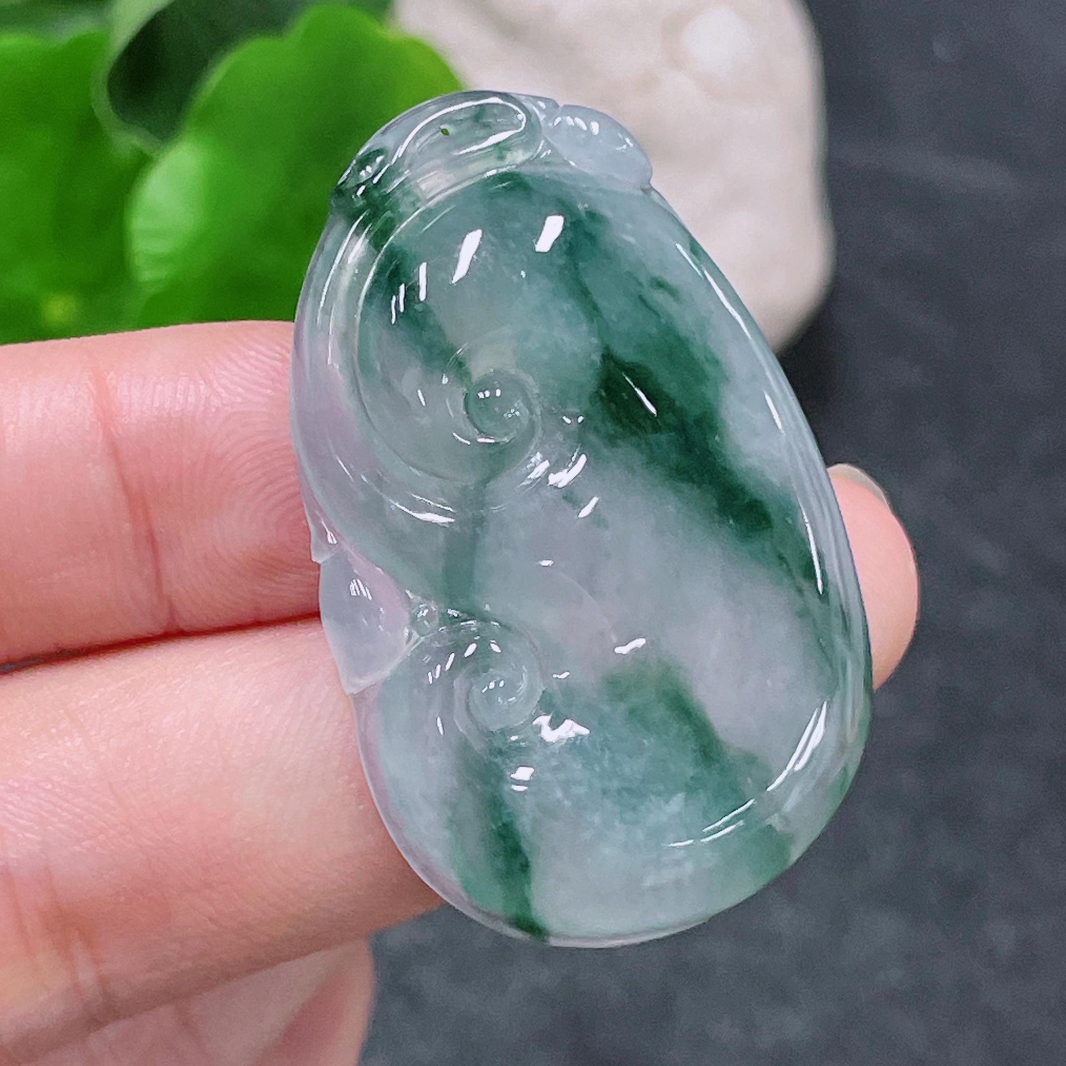 F32810707 JadeitePendant Ruyi Total Weight Approx. 11.95g