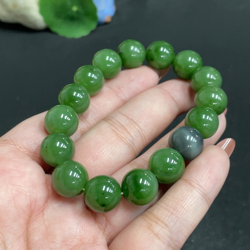 H34053856 Hetian Jade Bracelet, Size 11.7mm approx., Total Weight about 43g