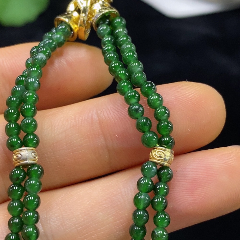 F34974874 Jadeite Bracelet Card 2.8mm Approx. Total Weight 6.9g Non-Gold