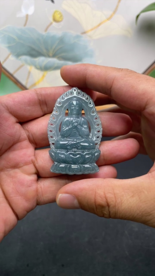 F42034538 Jadeite Buddha Pendant, Total Weight Approx. 21.77g