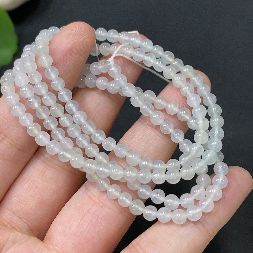 F28291908 Jadeite Bead Necklace, Total Weight Approx. 16.8g, Bead Size 3.8mm