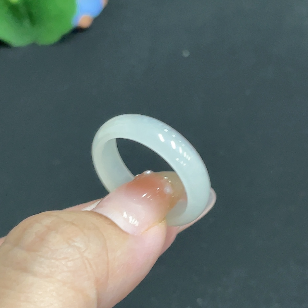 H32736649 Hetian Jade Ring Size 20.5 Total Weight Approx. 2.7g