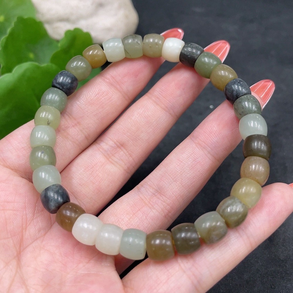 H34016029 Hetian Jade Bracelet, Approx. 7.6mm, Total Weight About 24g
