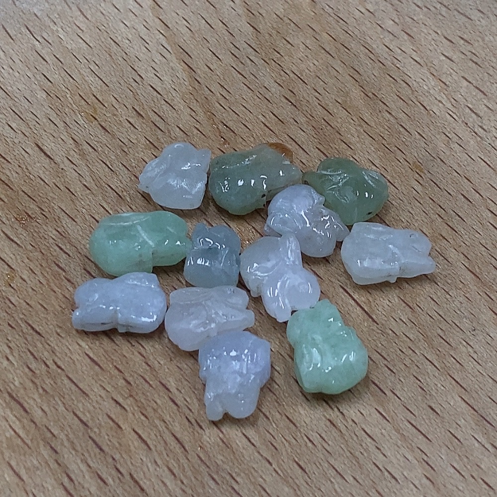 F34028224 Jadeite Inlaid Pieces Sell as a Lot Yellow Part Color Origin Undetermined Unpolished