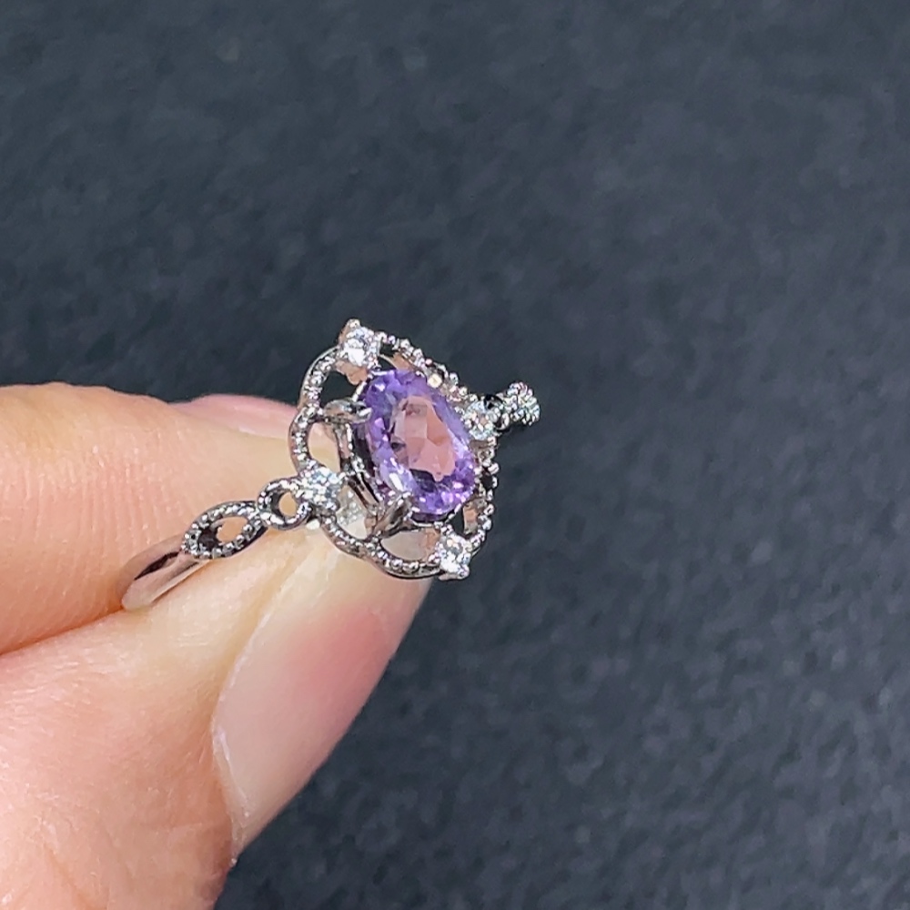 C32786344 Crystal Ring Adjustable Non-Gold Total Weight Approx. 1.62g