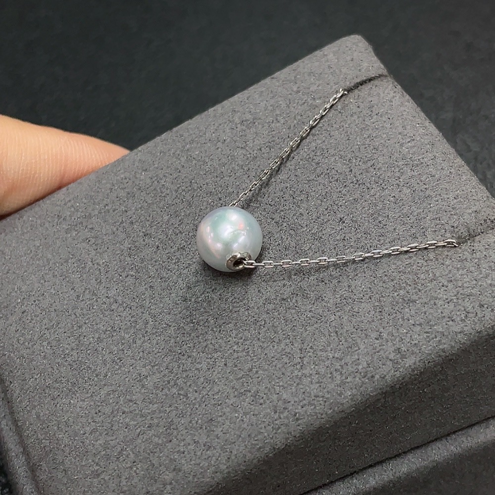 C32784572 Seawater Pearl Necklace Non-Gold Color Origin Undetermined Total Weight Approx. 2.09g With Chain Size Approx. 8.6mm