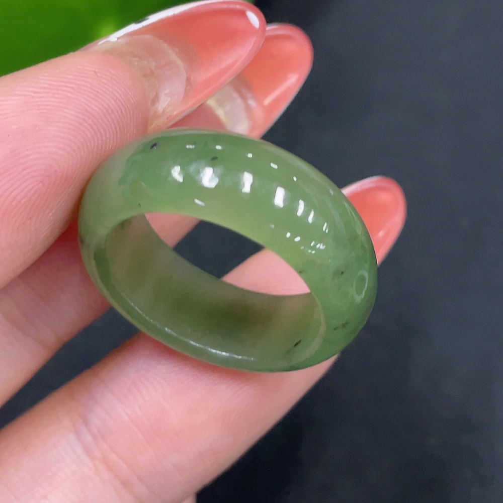 H34027862 Hetian Jade Jasper Ring Size 14 Total Weight Approx. 3.7g