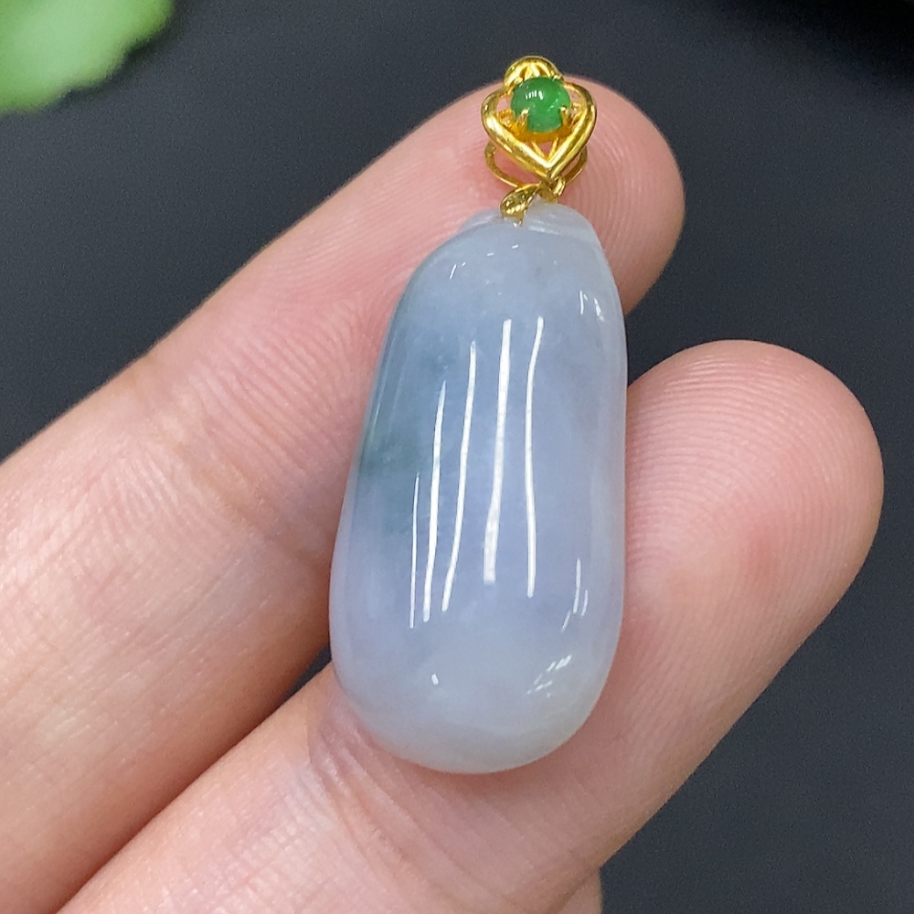 F27069247 Jadeite Pendant Total Weight Approx. 3.5g 18k Clasp