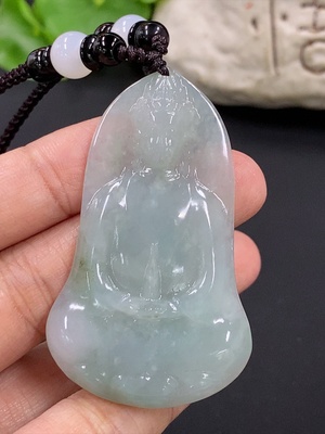 F42973047 翡翠观音挂件 货品总重约24.6g