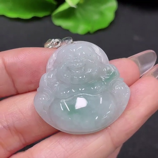 F34047103 Jadeite Pendant Buddha Non-Gold with Chain Total Weight Approx. 11.34g