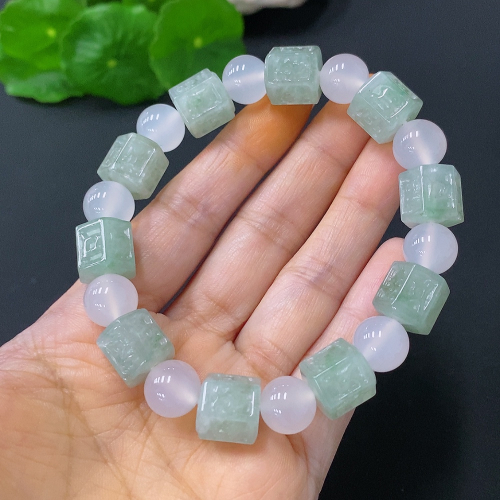 F30442041 Jadeite Bracelet Approx. 10.5mm Beads Total Weight Approx. 43.64g Non-Type A Matching Beads